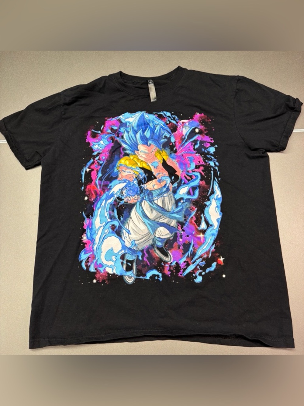 Vintage Dragon Ball Z Saiyan Blue Gogeta Graphic T-Shirt Men’s XL